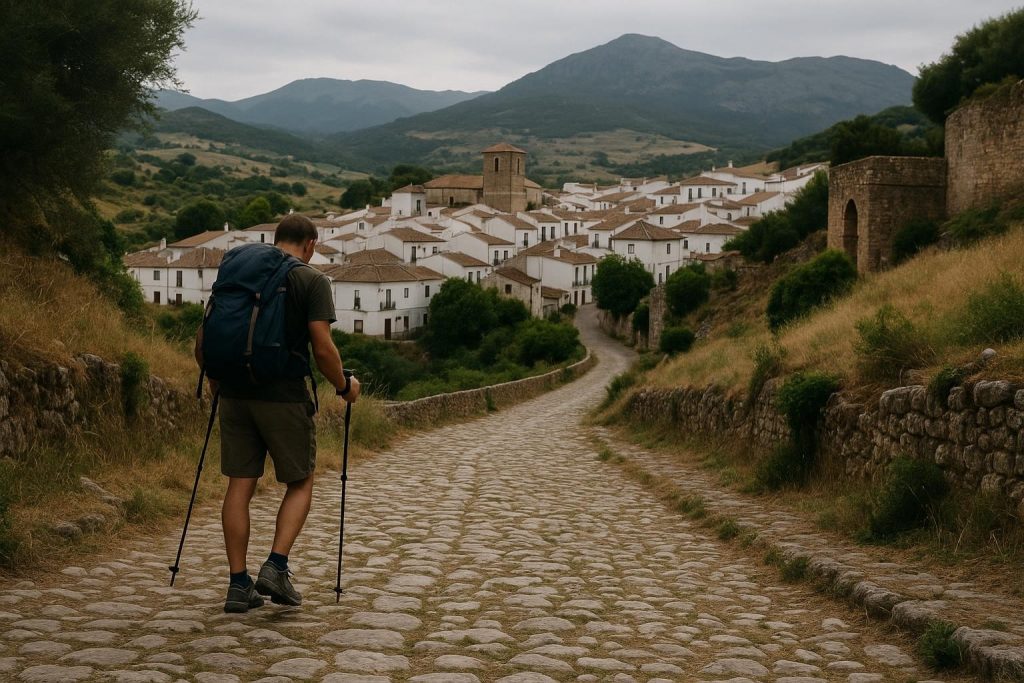 Sendero empedrado entre sierras andaluzas y pueblos blancos