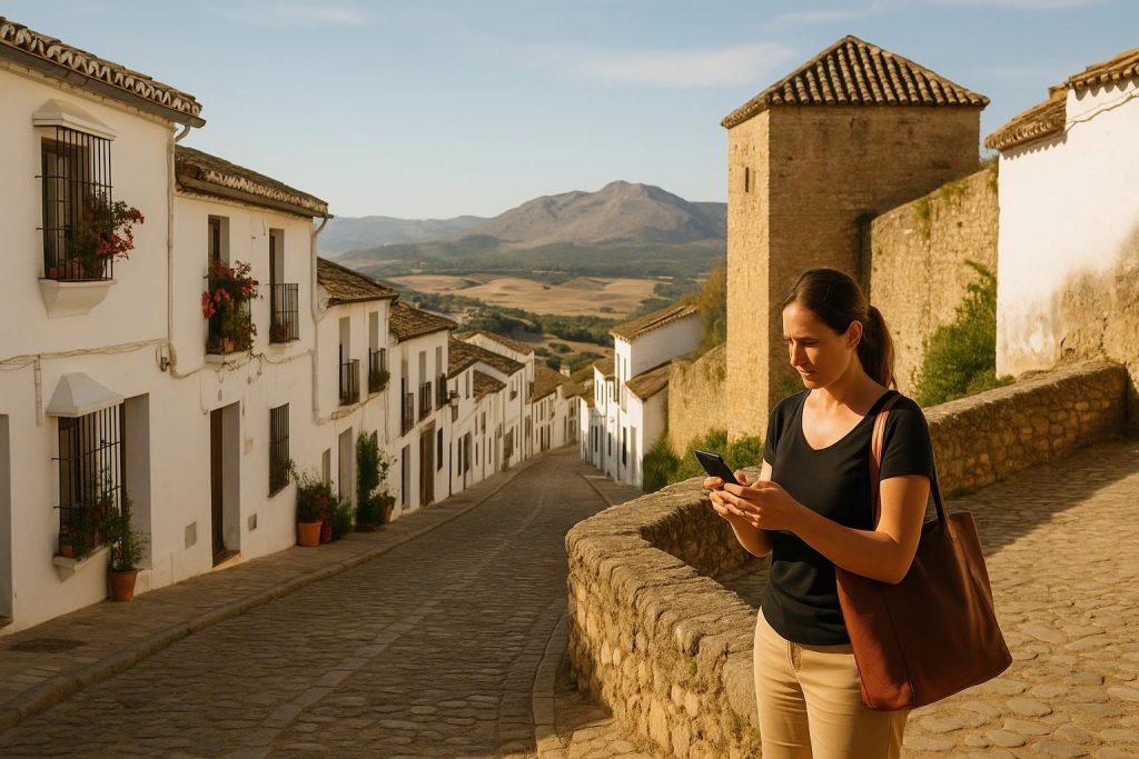 Persona revisando una reserva de alojamiento turístico en un ordenador portátil