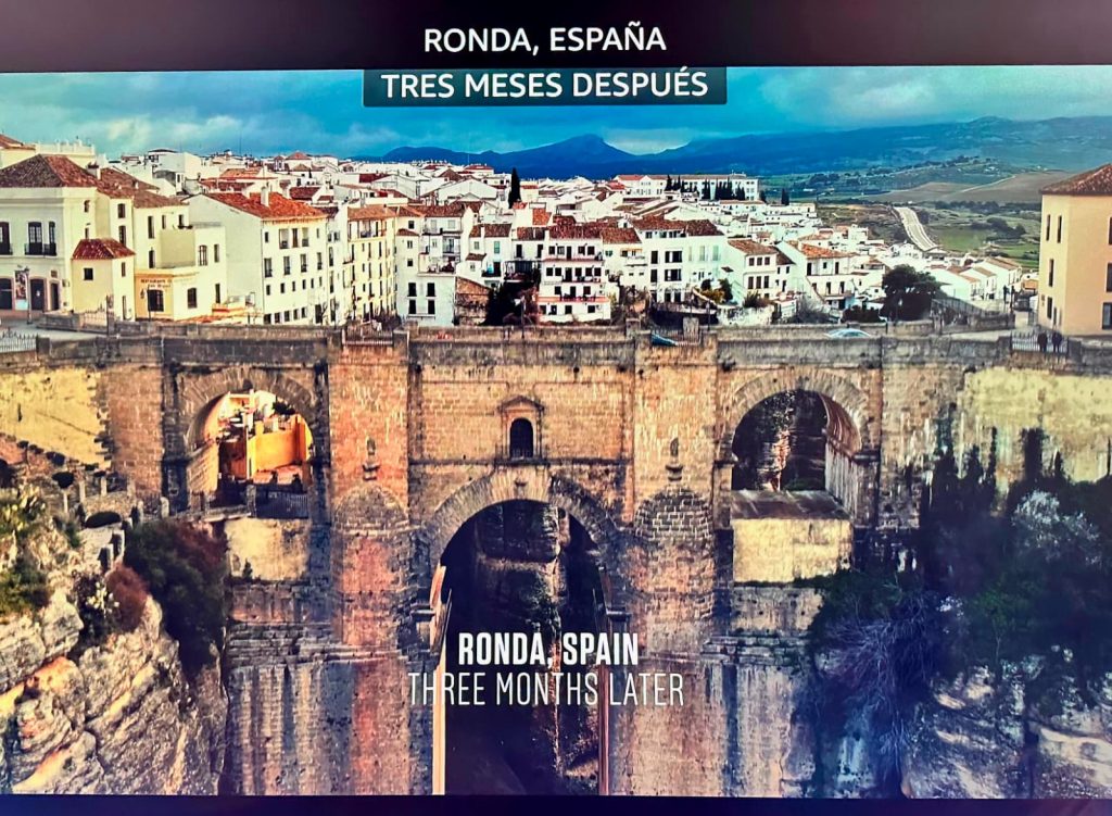 Puente Nuevo de Ronda durante un rodaje cinematográfico