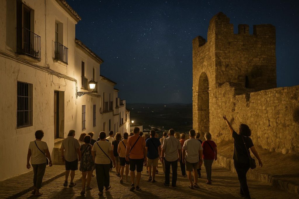 Casco histórico de Medina Sidonia iluminado por la noche