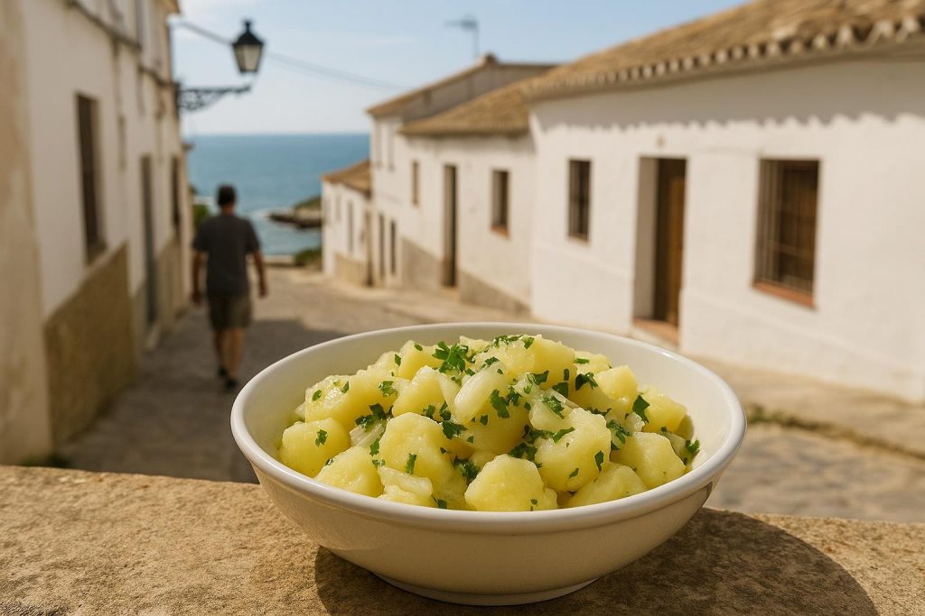 Papas aliñás gaditanas con patata, cebolleta y perejil