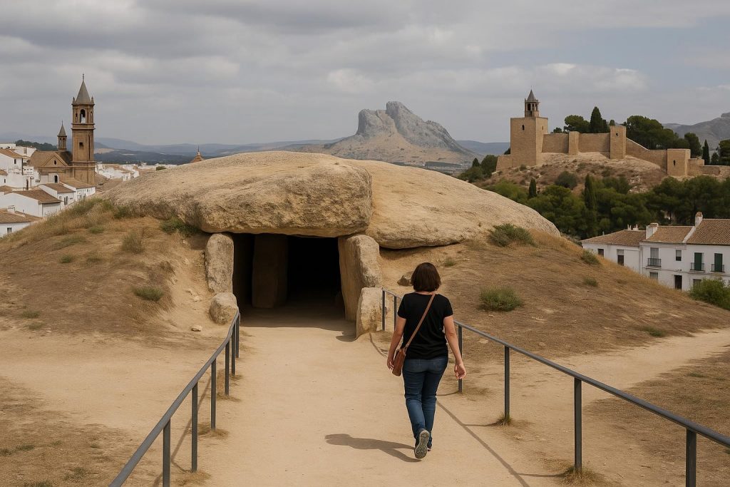 Vista de la Alcazaba de Antequera y la Peña de los Enamorados