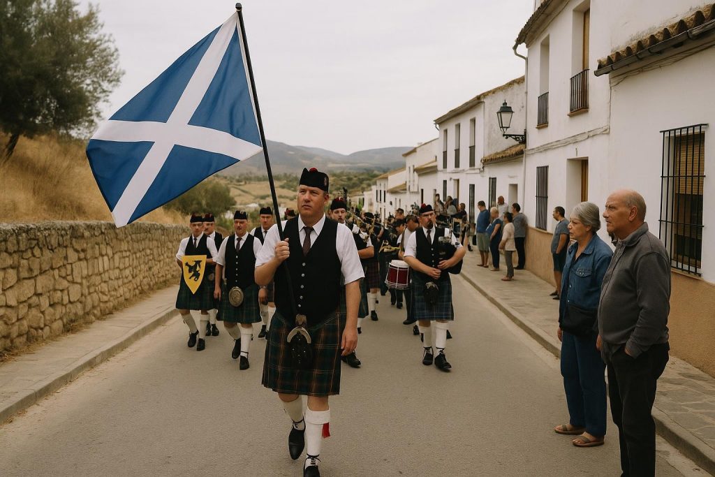Gaiteros escoceses durante los Douglas Days en Teba
