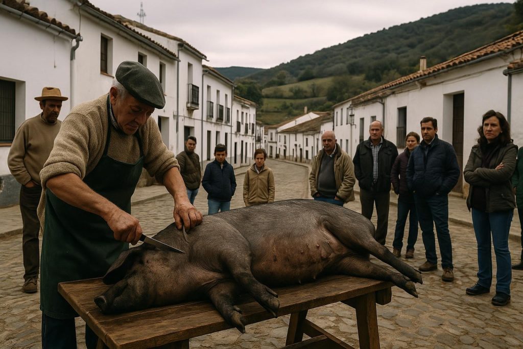 Elaboración tradicional de embutidos de cerdo ibérico en la Sierra de Aracena