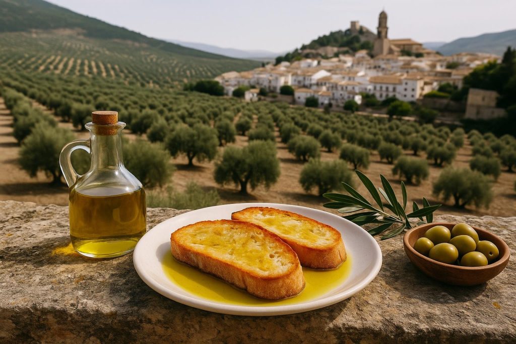 Olivares de Jaén junto a un pueblo histórico andaluz